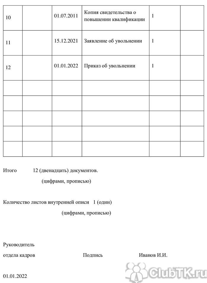 Сколько нужно хранить документы в личном деле сотрудника?