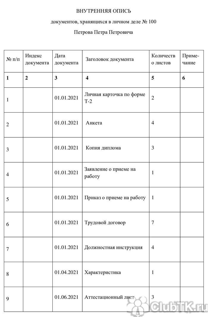 Как оформить титульный лист для личного дела сотрудника