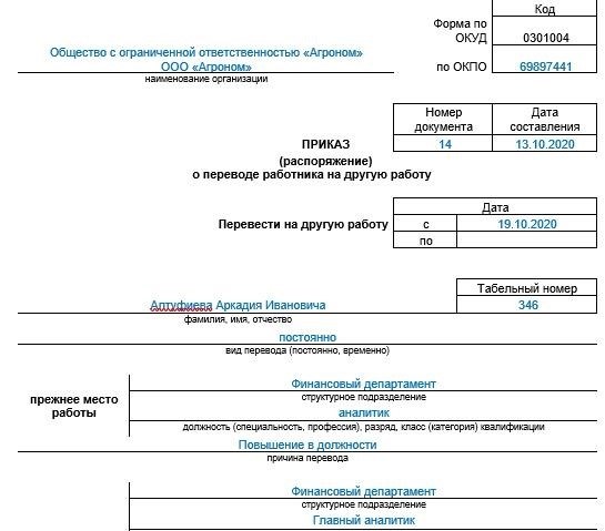 Виды перевода в зависимости от причины перевода на другую должность